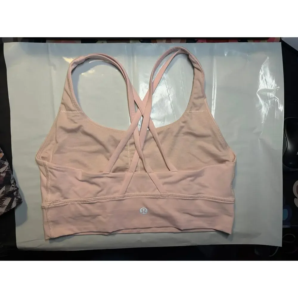 lululemon Free To Be Moved Bra Size 8 Quicksand Porcelain Pink Strappy